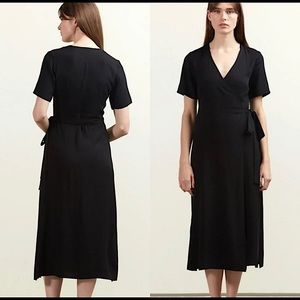 Comune Colbert Black Wrap Midi Dress